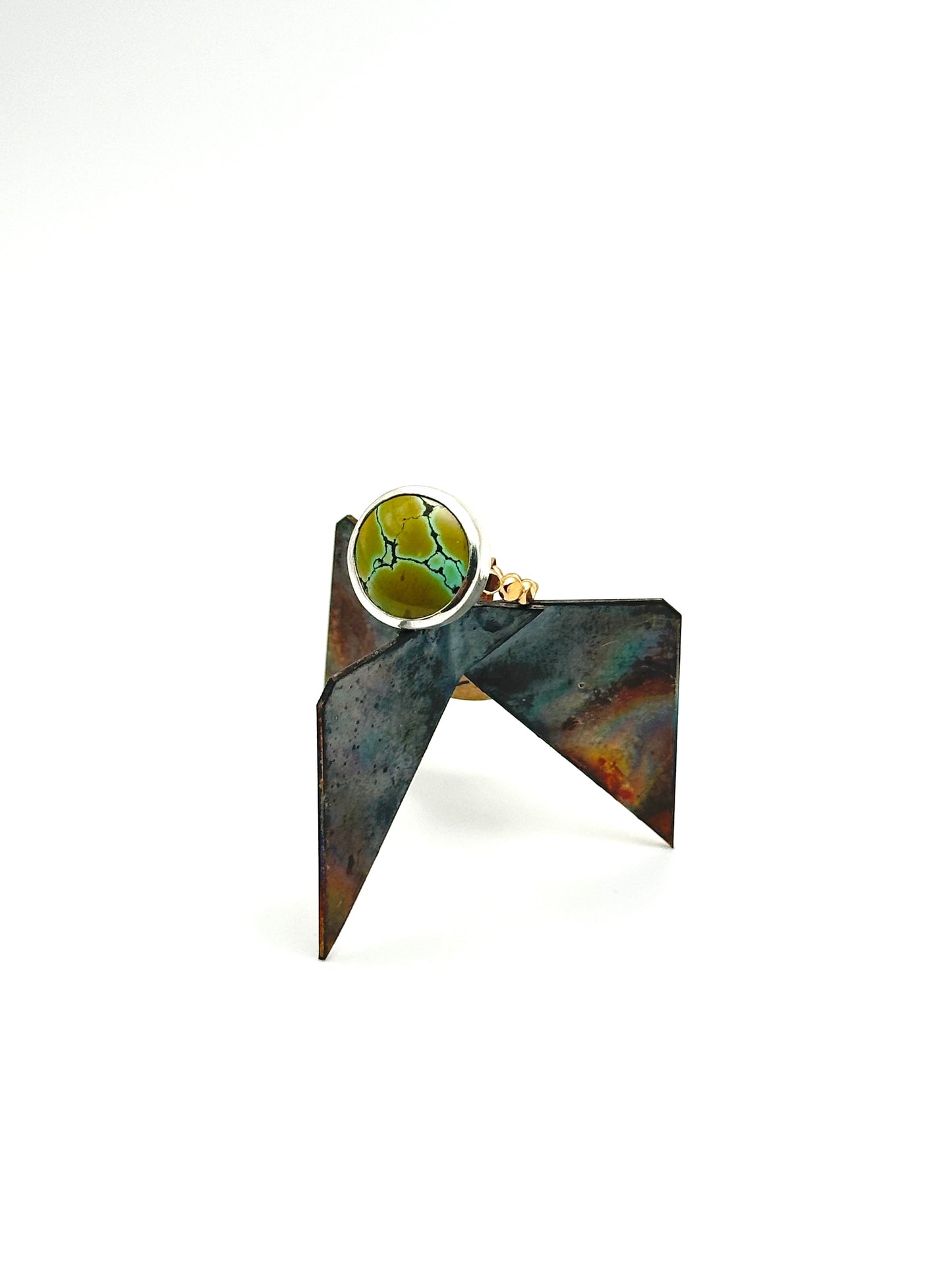 Round mixed metal ring size 5