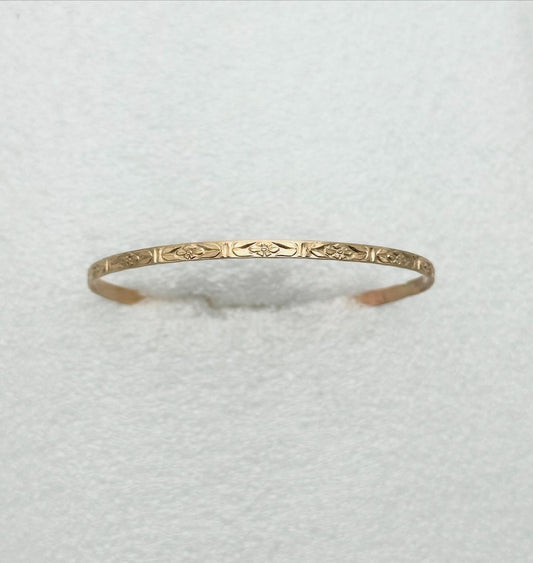 14k floral bangle