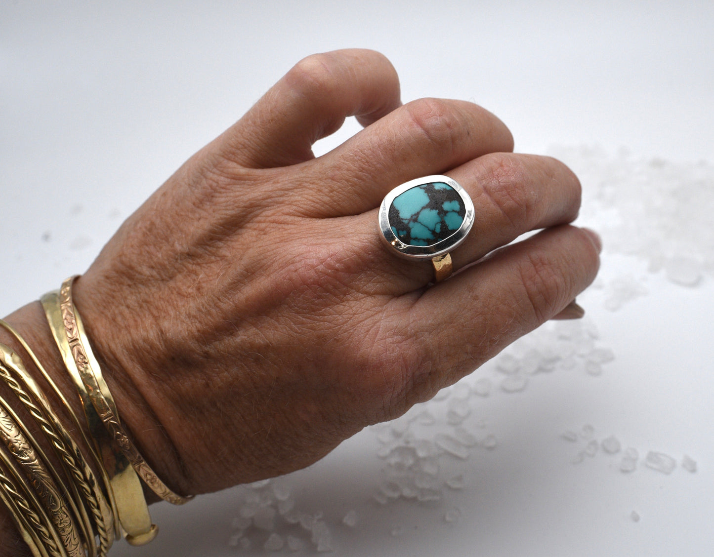 Sized 7 mixed metal ring