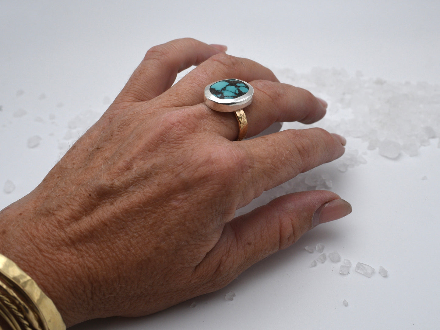 Sized 7 mixed metal ring