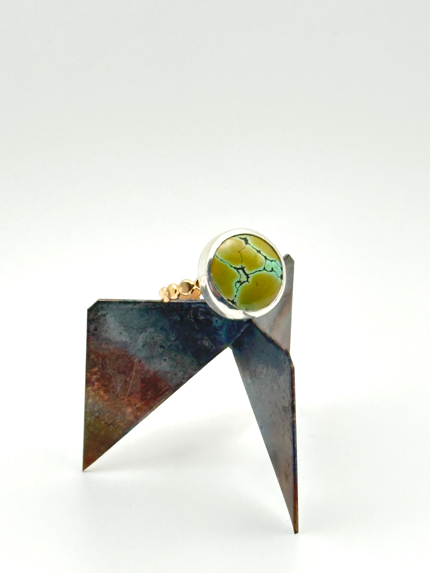 Round mixed metal ring size 5