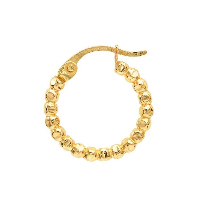 Small Gold Beaded Huggies