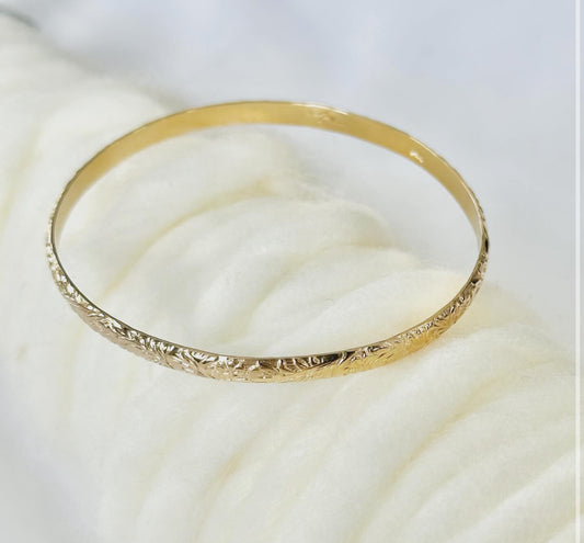 Floral 14k bangle