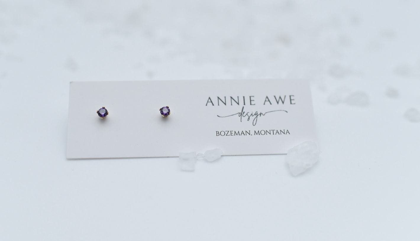 Birthstone Stud Earrings