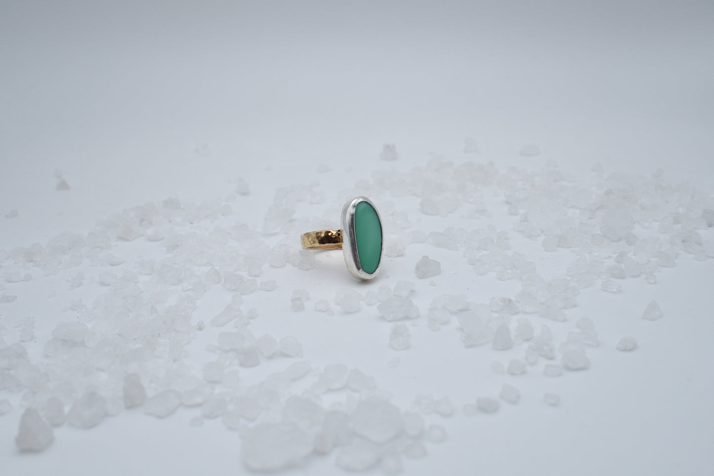 Turquoise and mixed metal ring. size 8