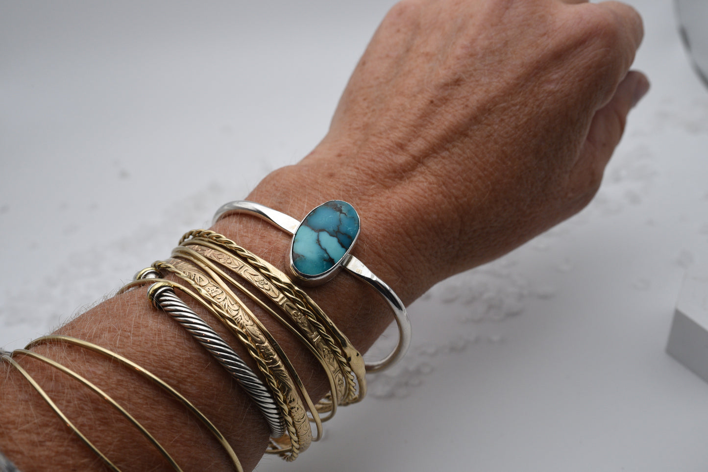 Turquoise and sterling cuff.