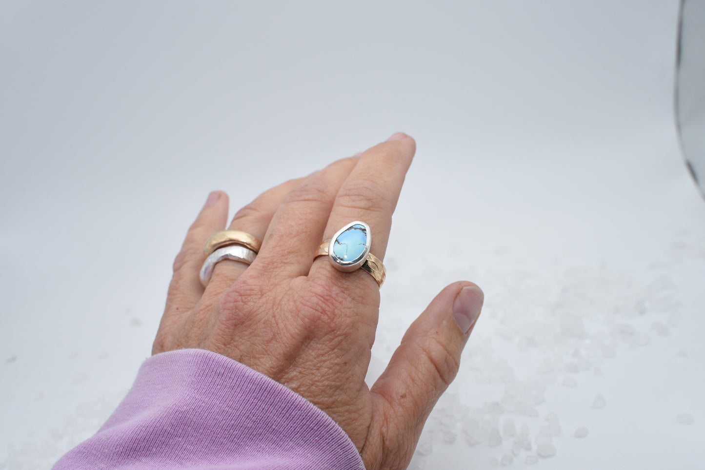 lavender turquoise in mixed metal size 9