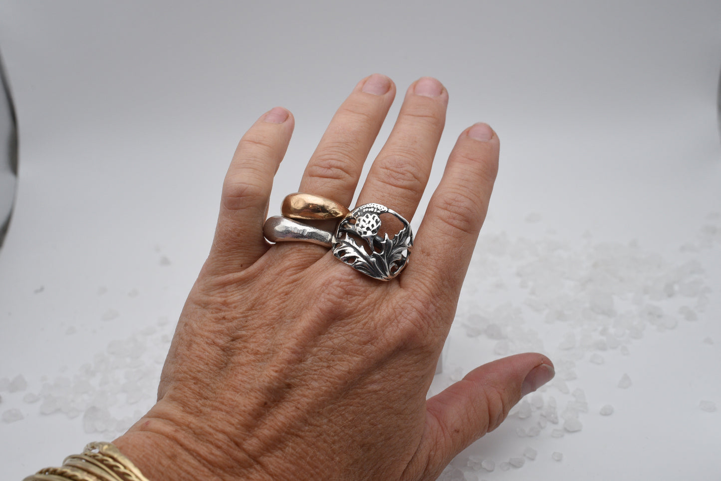 Sterling thistle ring