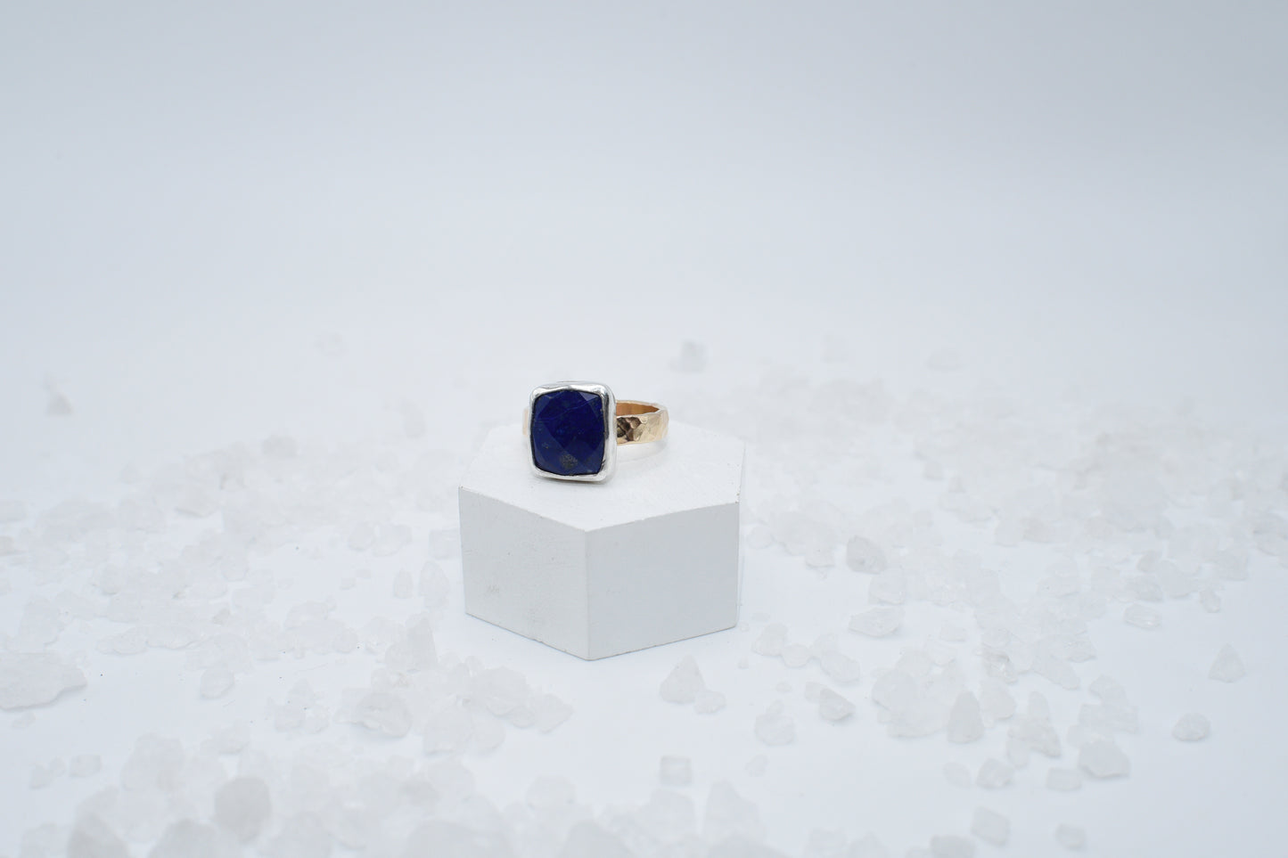 Lapis and mixed metal ring size 8