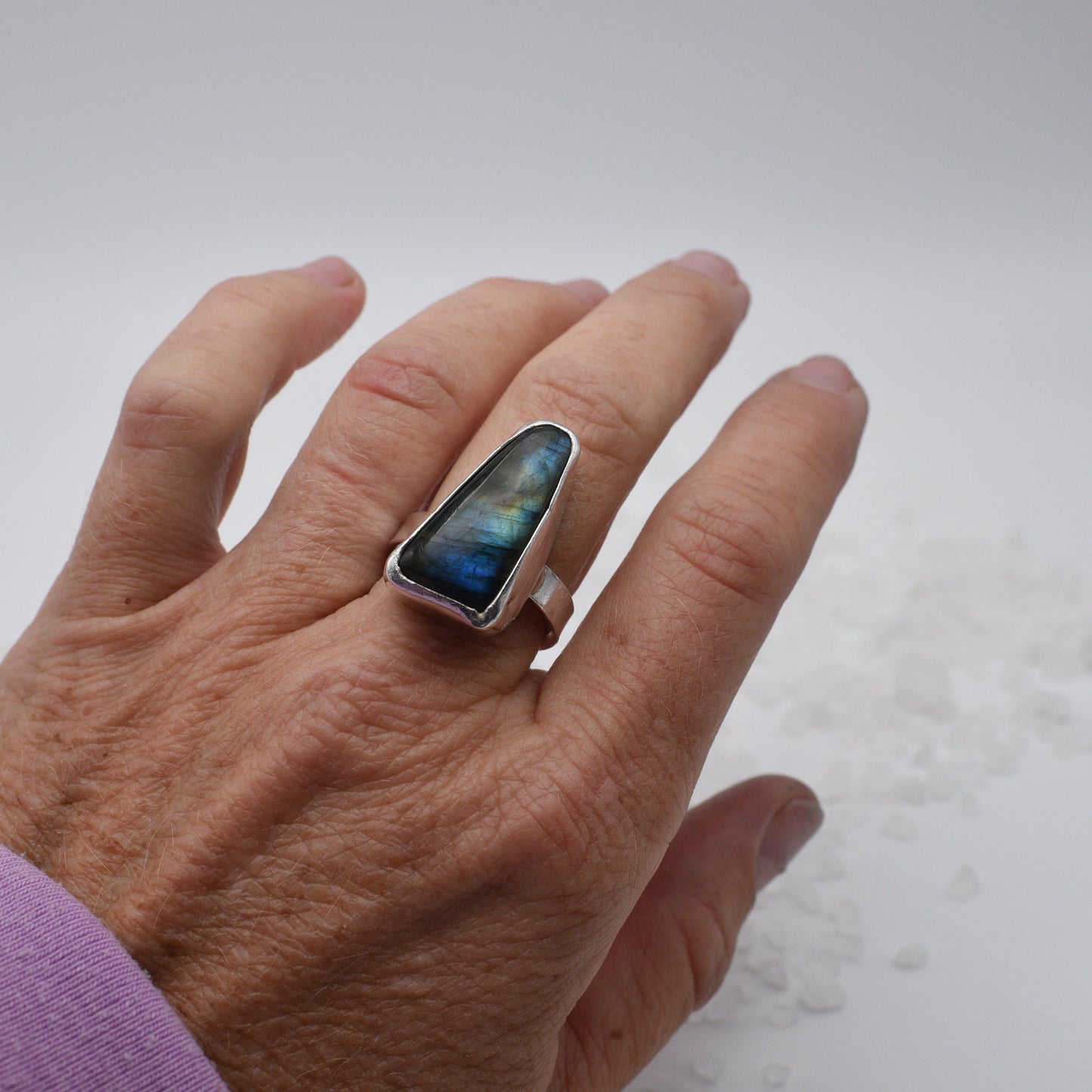 labradorite and sterling ring size 5.75