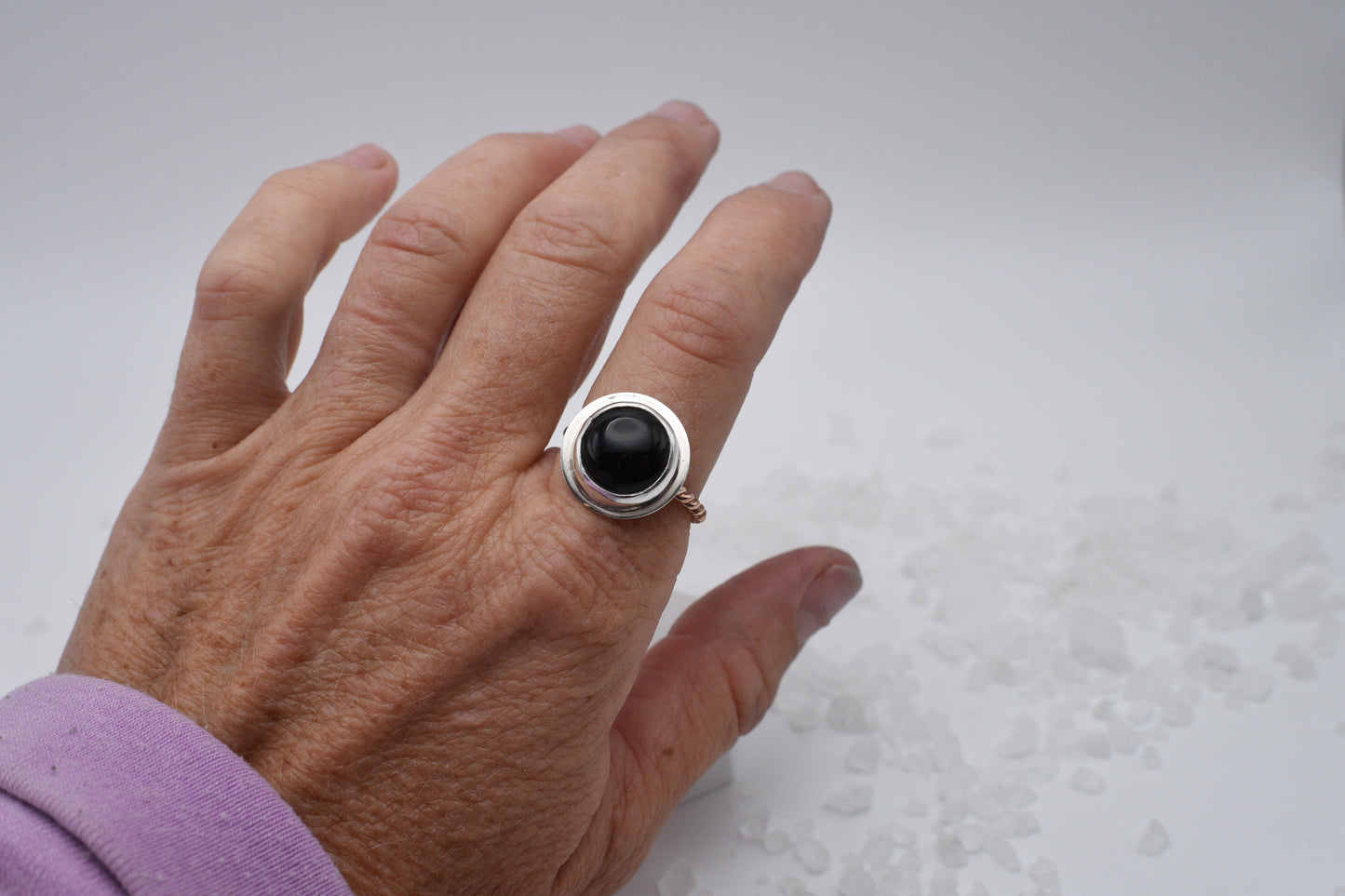 black onyx in mixed metal