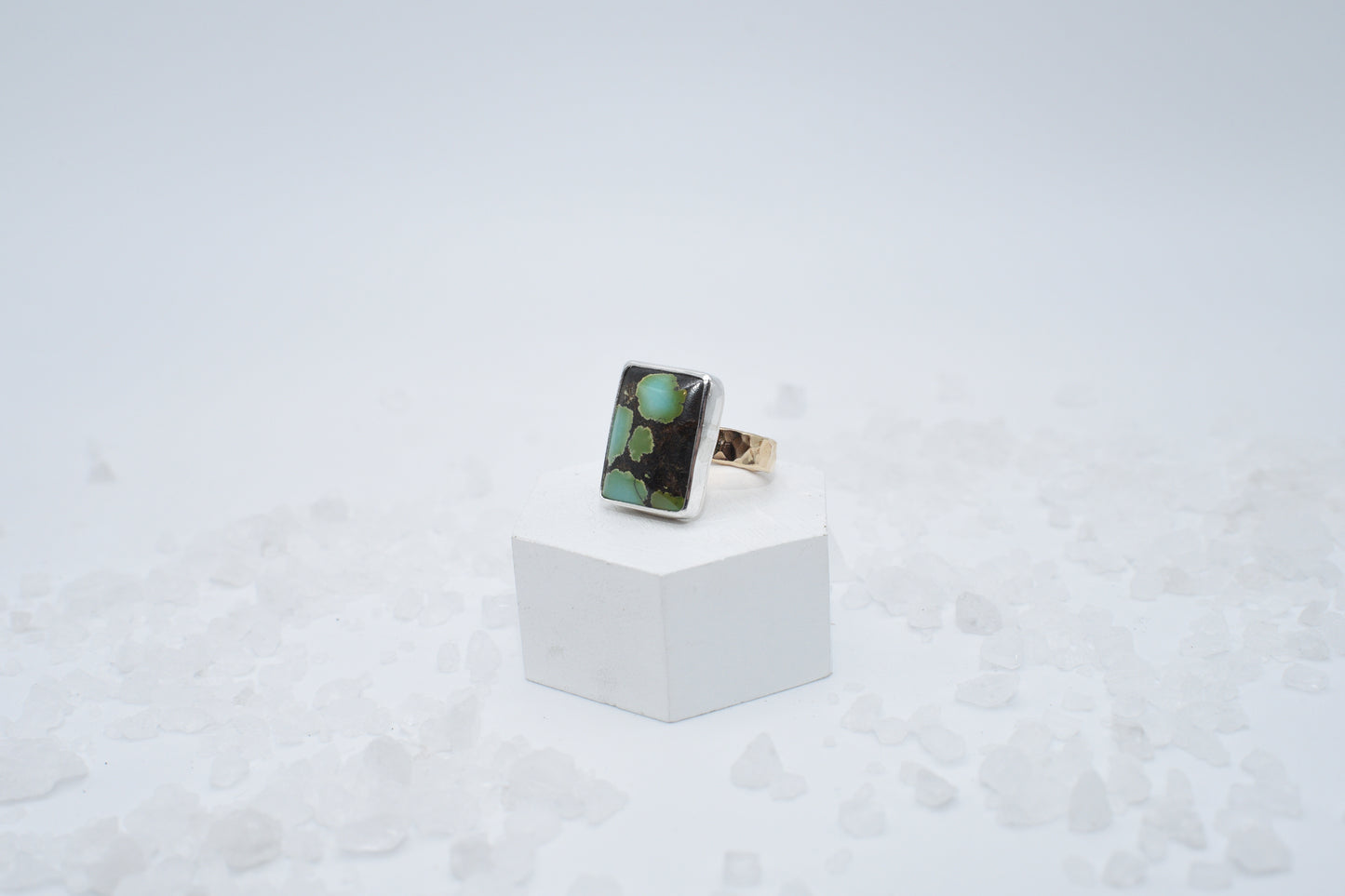 turquoise and mixed metal ring size 6