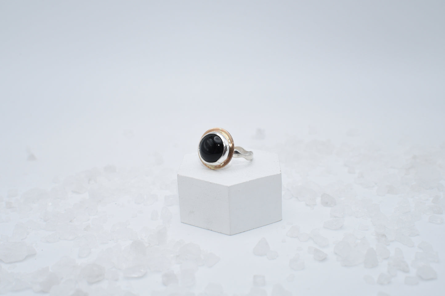 onyx and mixed metal ring size 7