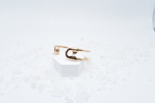 Safety Pin Bronze Cuff