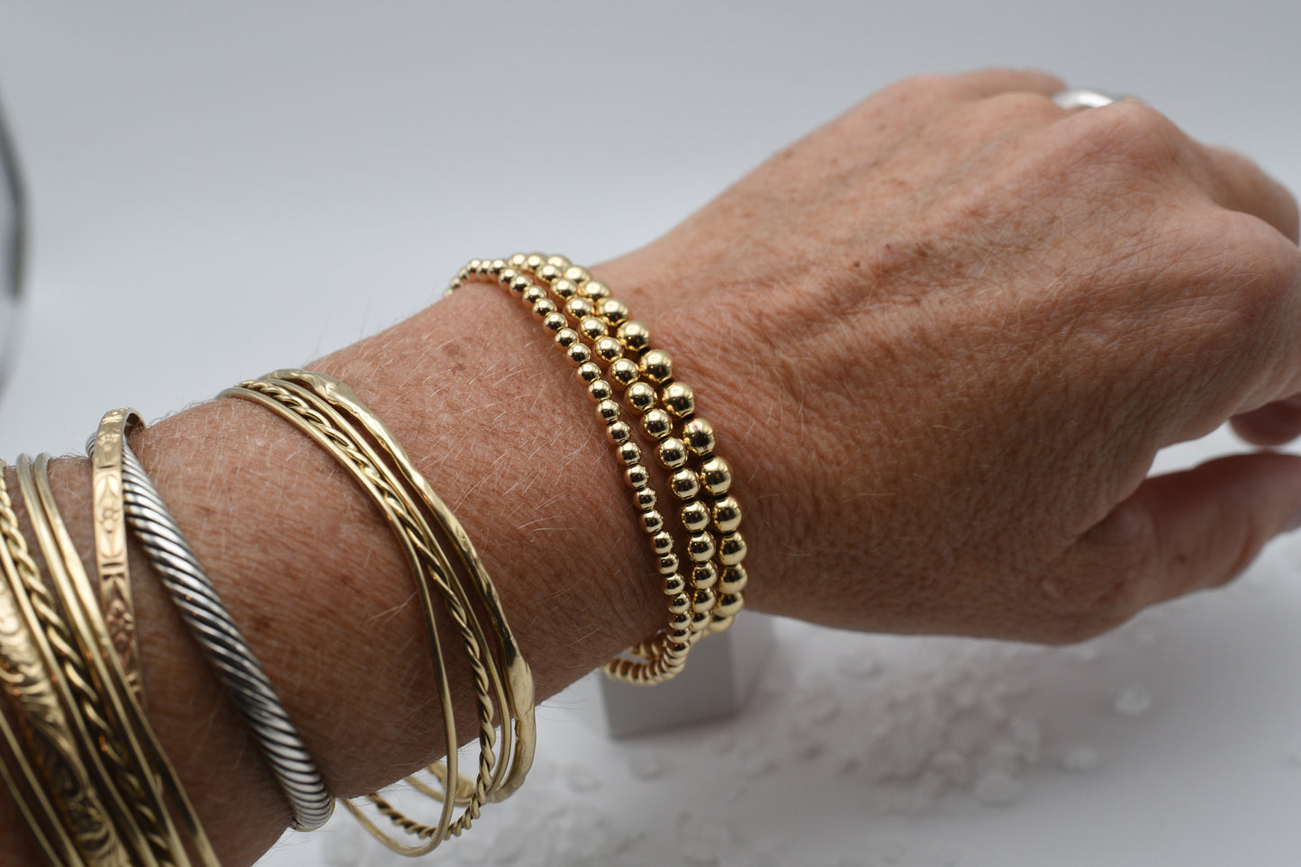 Gold beaded bracelet