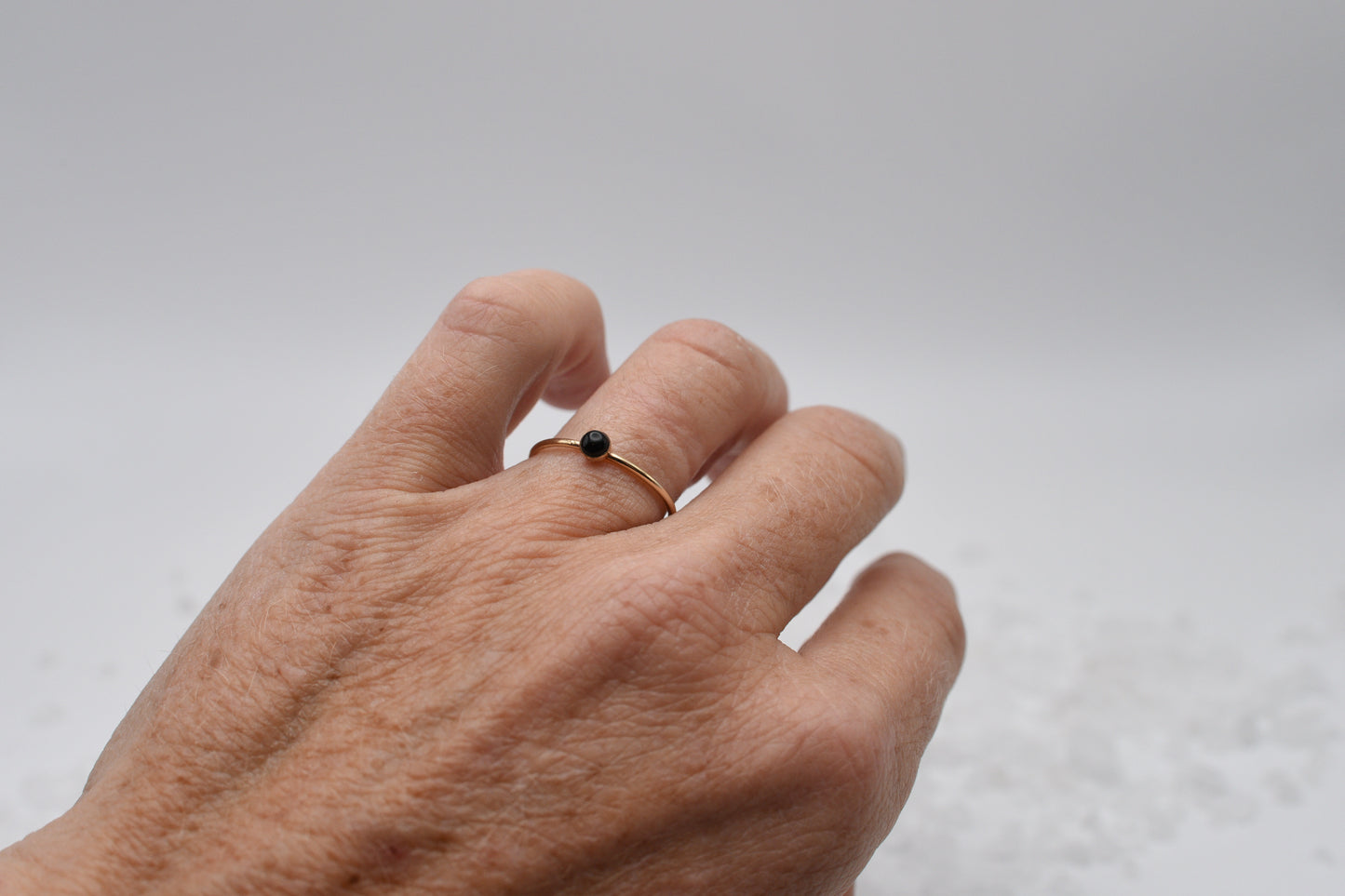 Black Onyx and Gold Ring