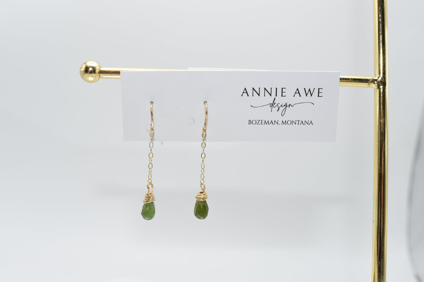 Gold and Peridot earrings