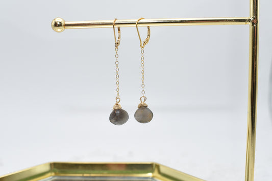 Labradorite and gold earrings.