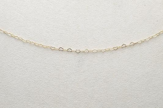 Gold Flat heart chain