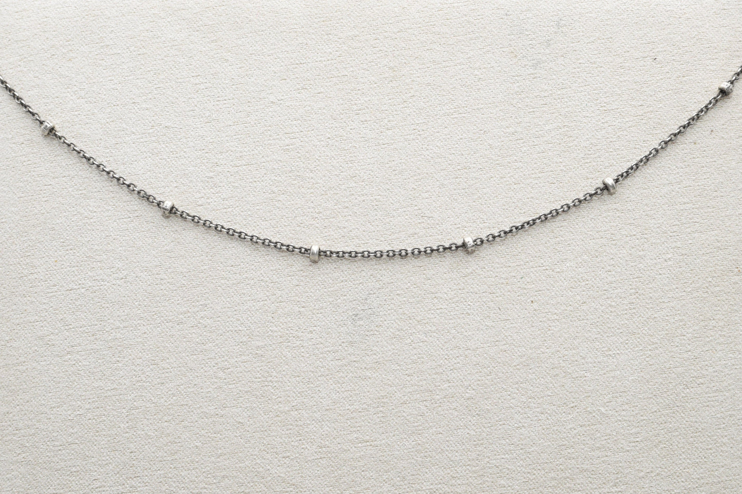 Silver beaded chain 18"