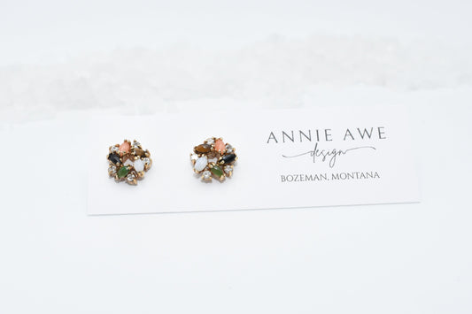 Vintage multi stone earrings