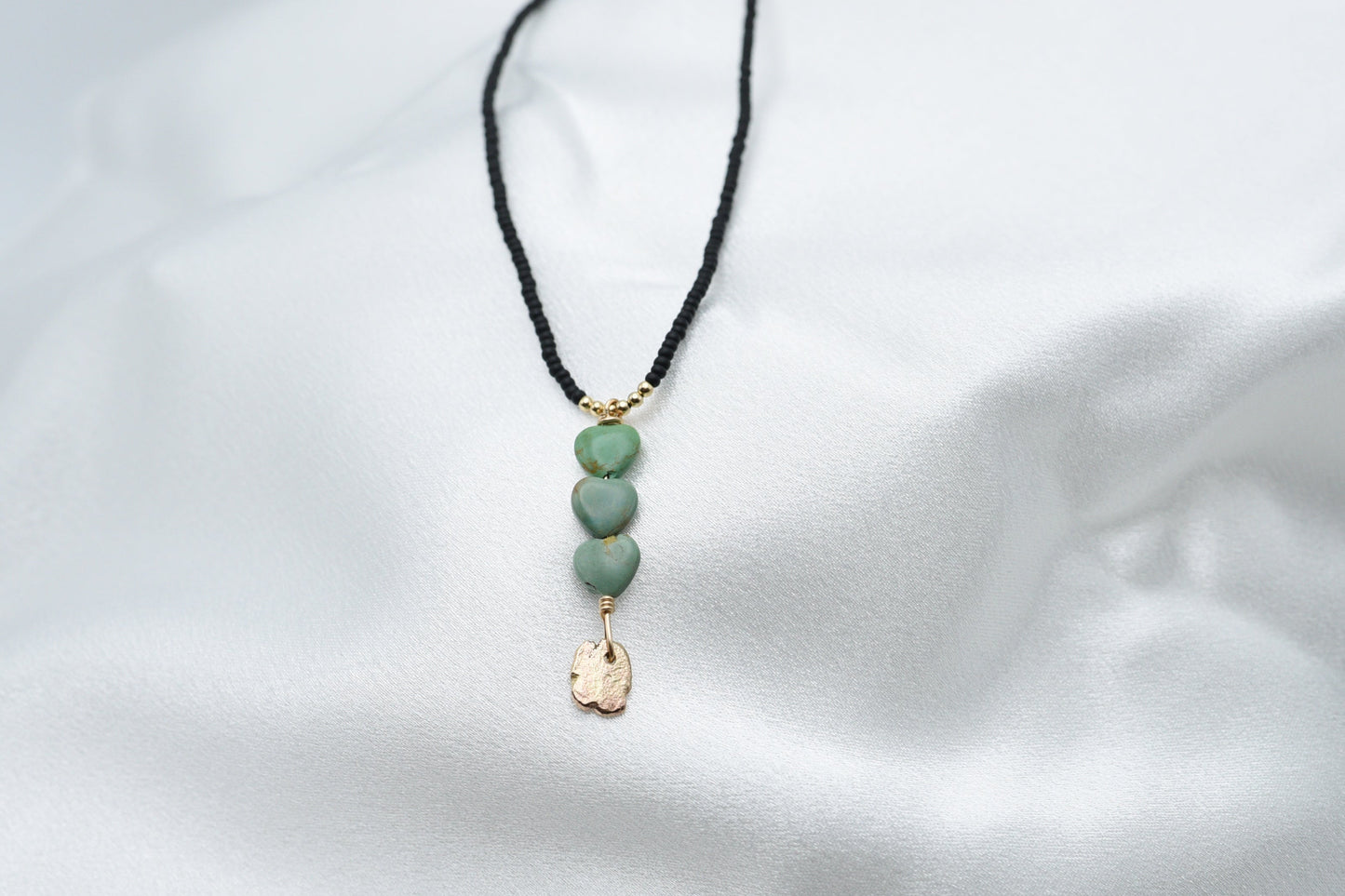 14k and heart turquoise necklace