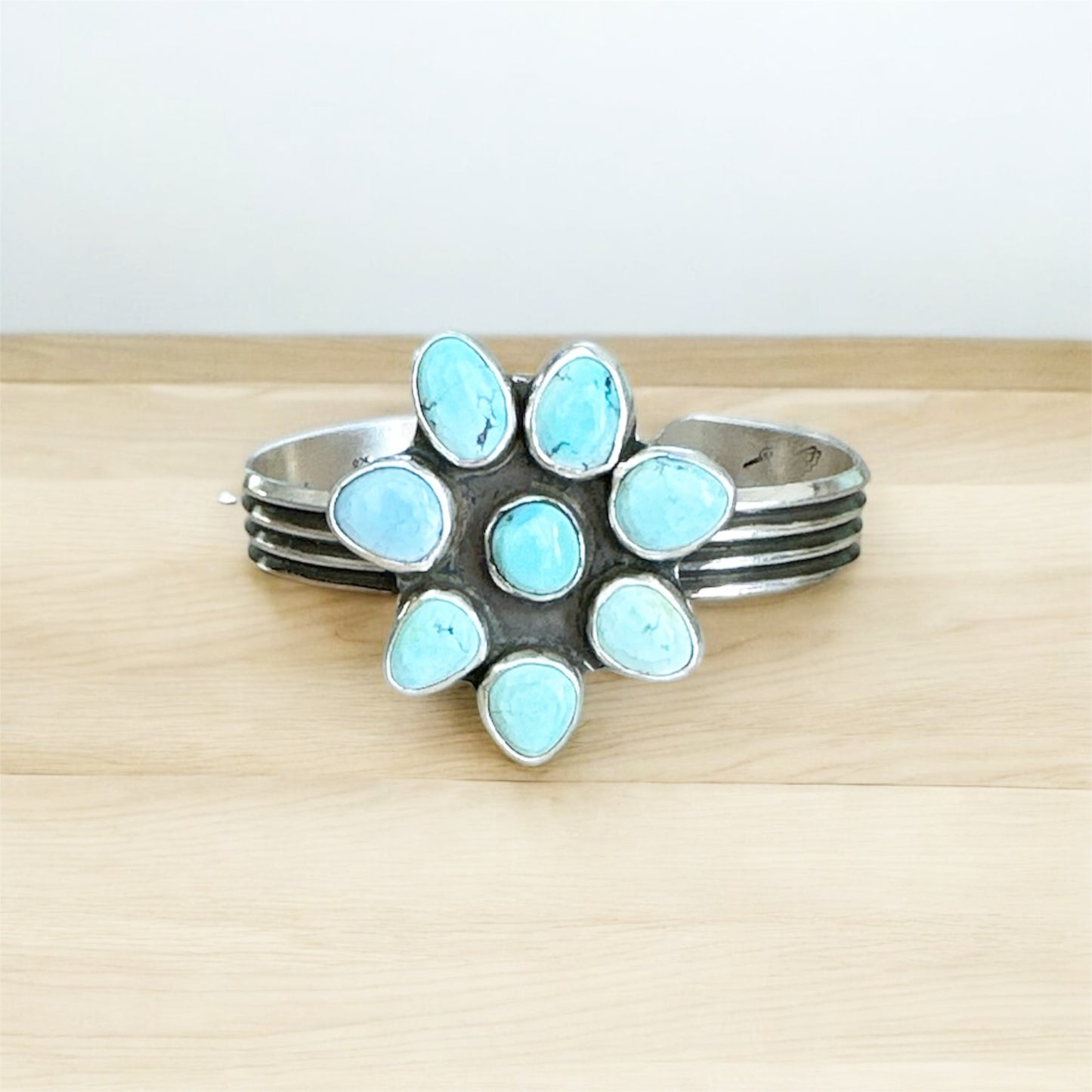 Turquoise blossom cuff