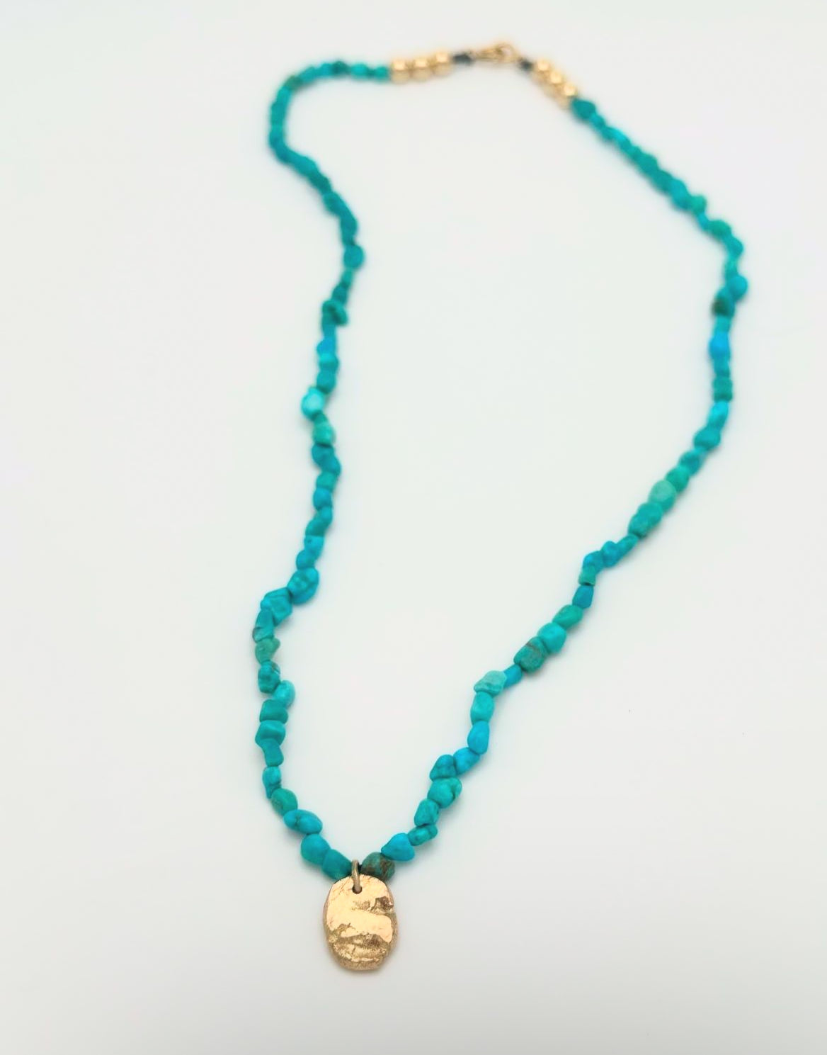 14k gold and turquoise necklace