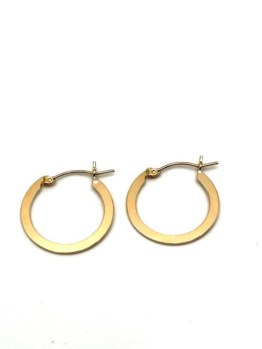 Flat Gold Hoops 22mm