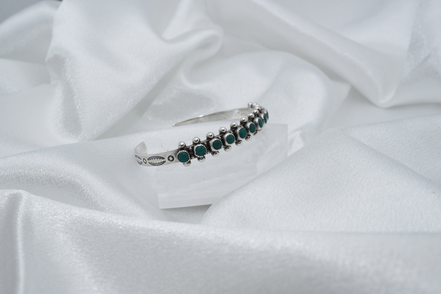 Turquoise and silver cuff. Small