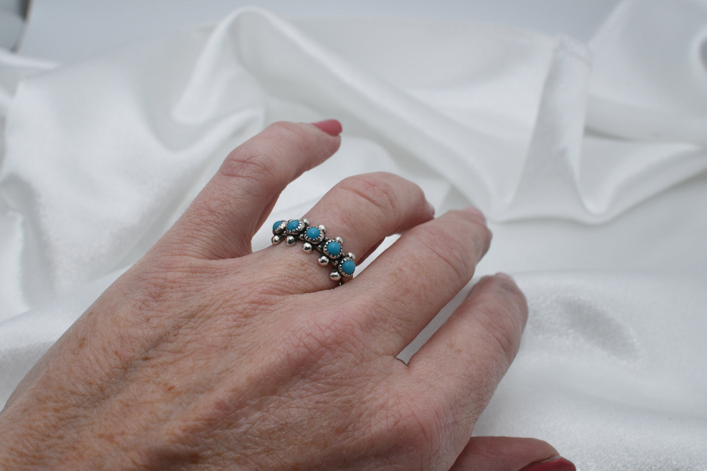 Vintage Sterling and turquoise ring. Size 6.75