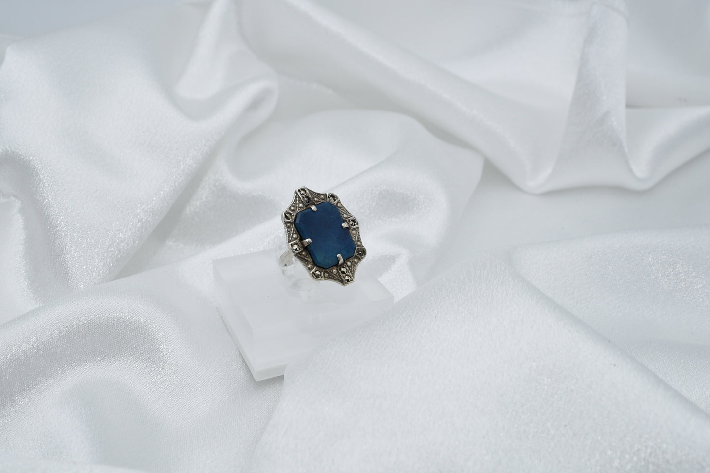 Lapis and Sterling vintage ring size 3