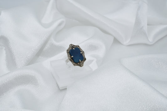 Lapis and Sterling vintage ring size 3