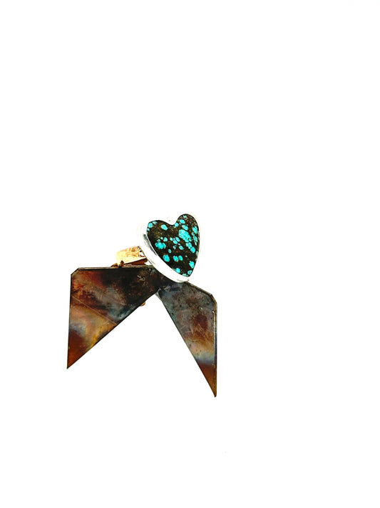 Turquoise heart ring size 7