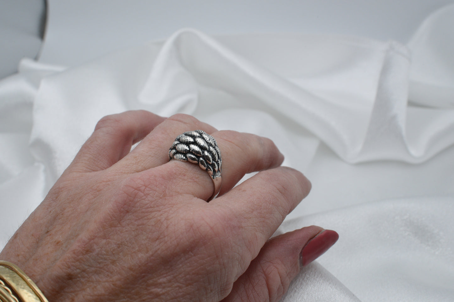 Beaded dome ring. Size 6.5