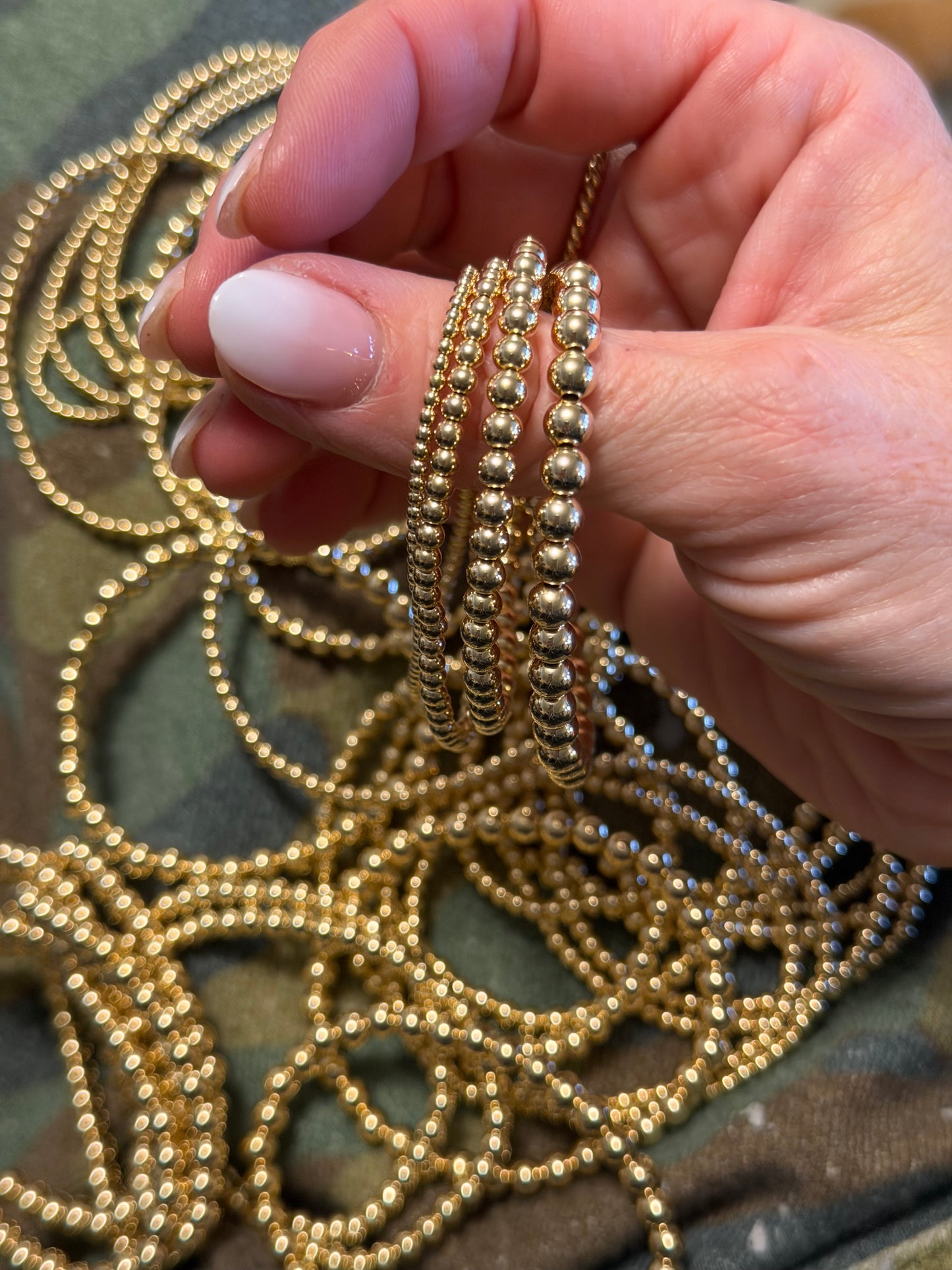 Gold beaded bracelet