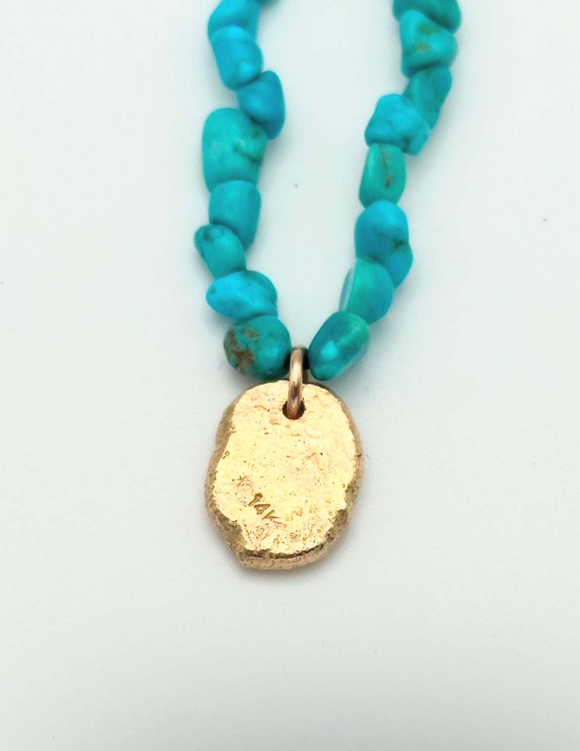 14k gold and turquoise necklace