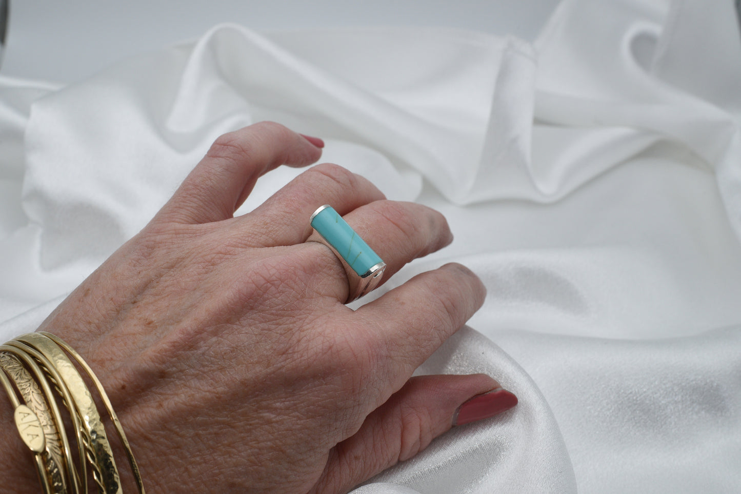 Turquoise signet ring size 6