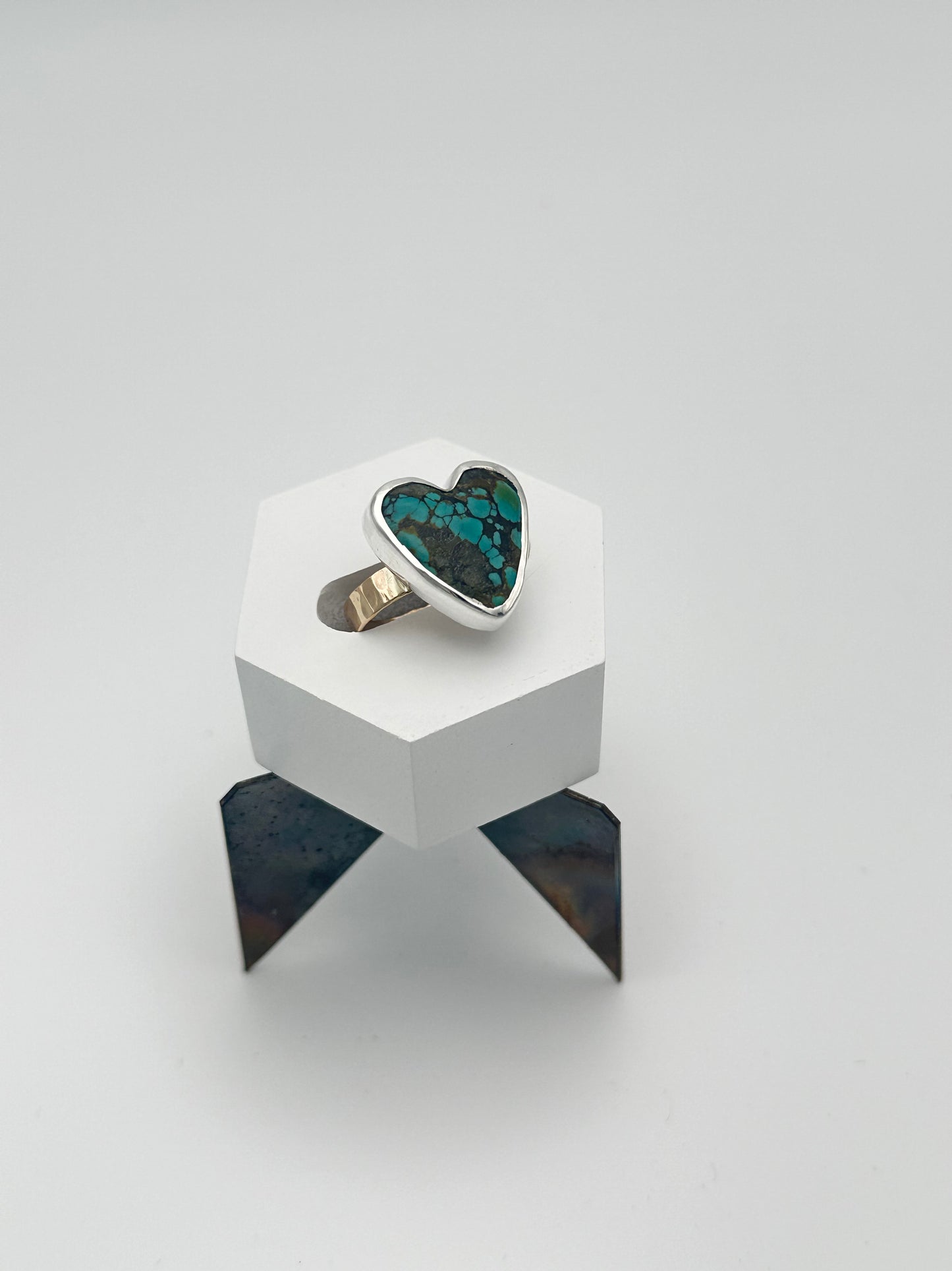 Turquoise heart size 7