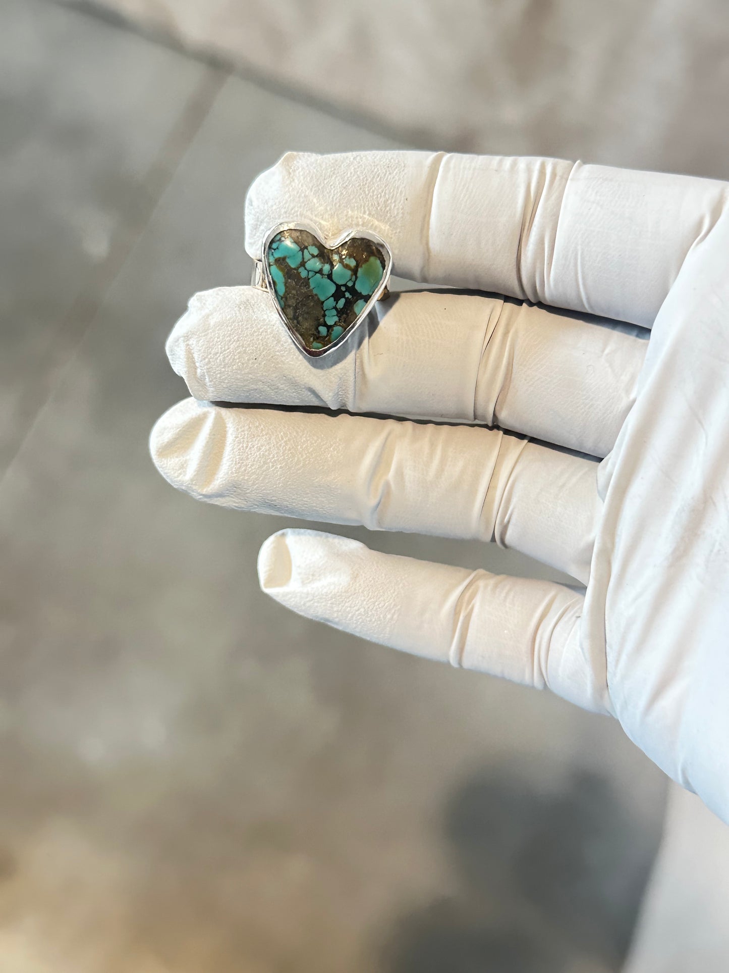 Turquoise heart size 7