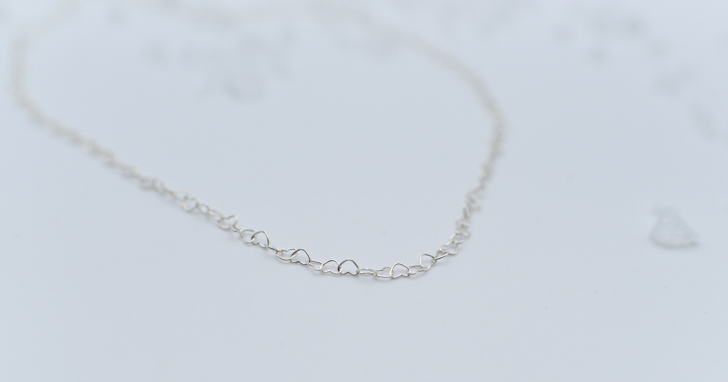 Sterling Silver Heart Chain Necklace