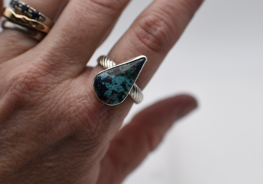 Teardrop turquoise ring size 9