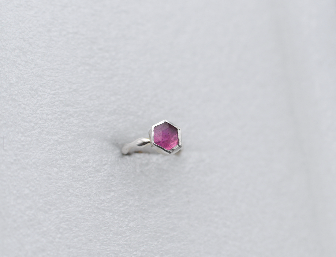 pink sapphire and sterling size 7