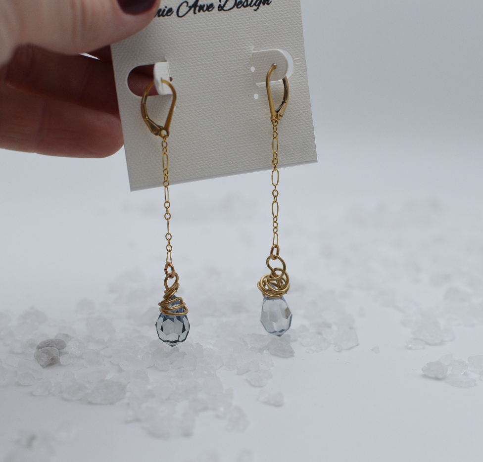 gold and Czech glass dangle