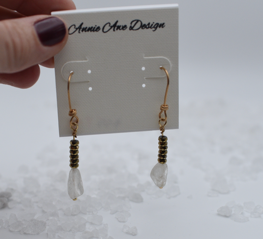 gold and crystal dangles