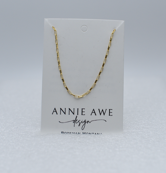 1.3mm gold box chain 16" and 18"