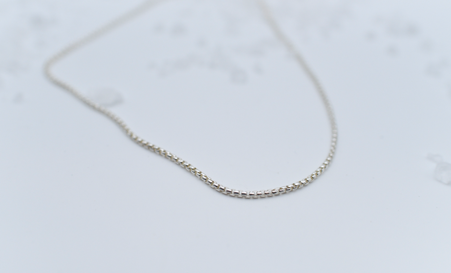 Sterling Silver rounded box chain. 18"