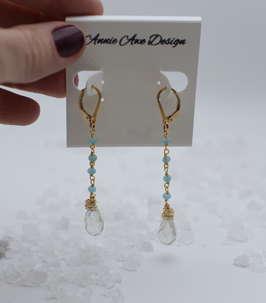 gold and crystal earrings