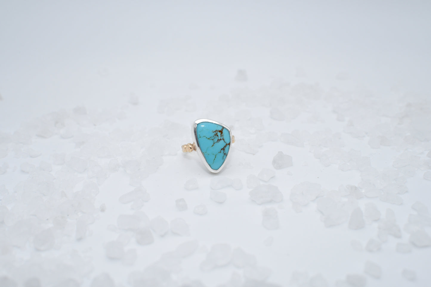 Turquoise ring with mixed metal size 6