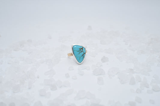Turquoise ring with mixed metal size 6
